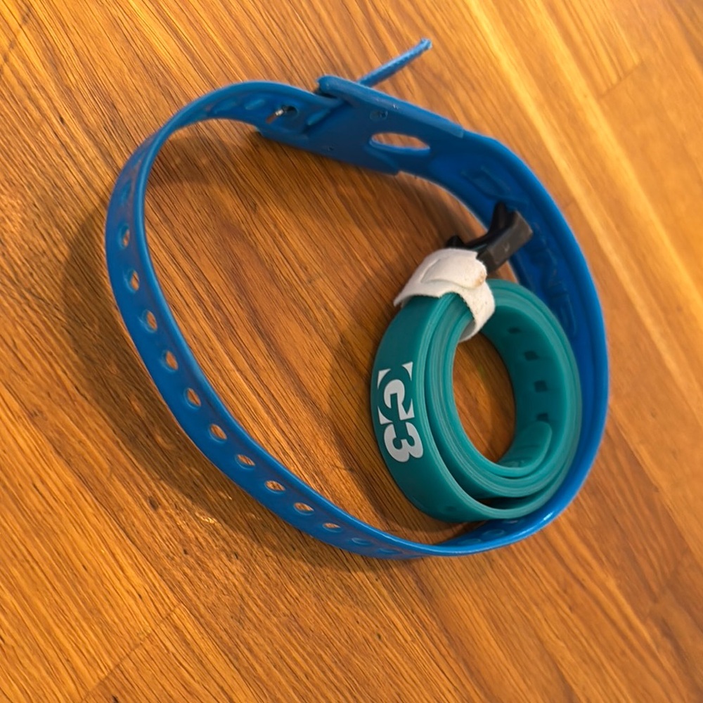 Blue and Teal Silicone ski holder